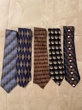 Classic Men's Silk Tie - Blue, Navy, Brown, Black Patterned Styles